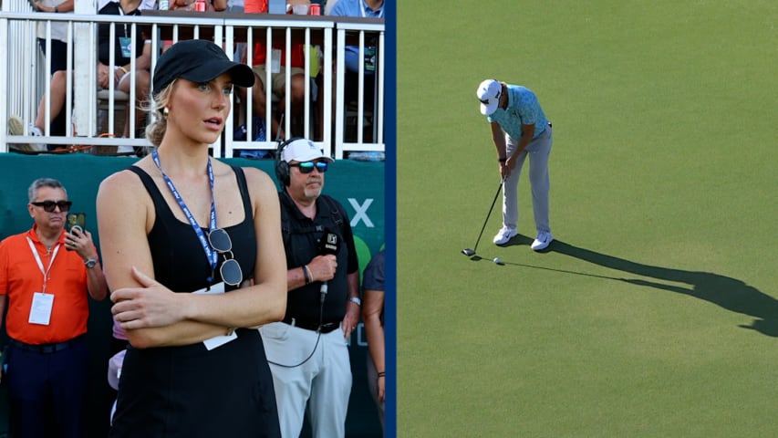 Jake Knapp’s girlfriend Makena White watches winning moment at Mexico Open