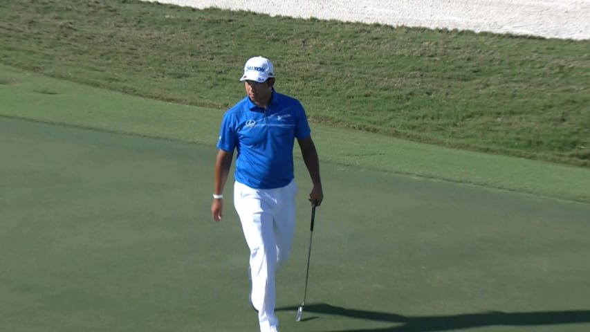 Hideki Matsuyama curls in birdie from downtown at Hero