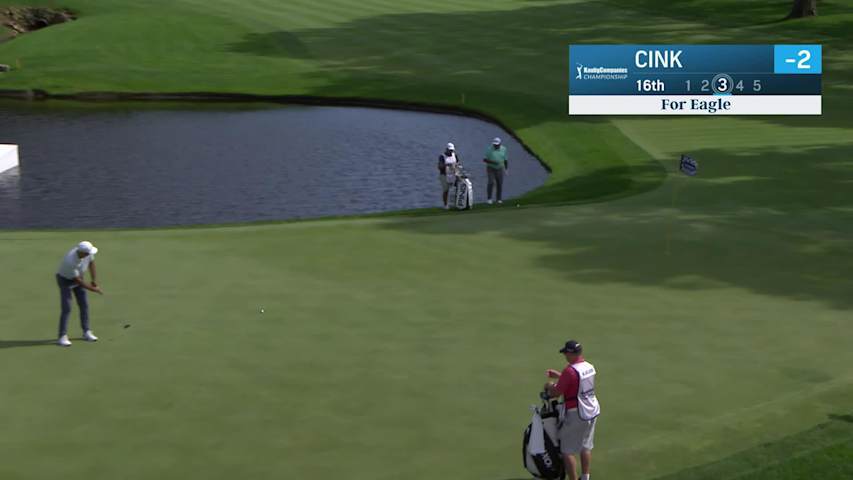 Stewart Cink makes birdie on No. 16 at Kaulig Companies Championship