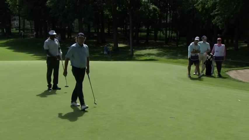 Stephen Ames makes nice putt for birdie at Ally Challenge