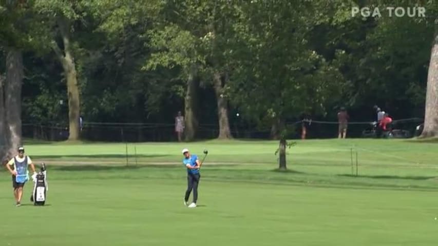 Viktor Hovland’s driver off the deck leads to birdie at BMW Championship