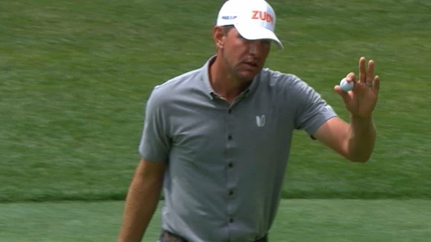 Lucas Glover's 24-foot eagle putt on No. 15 at RBC Heritage