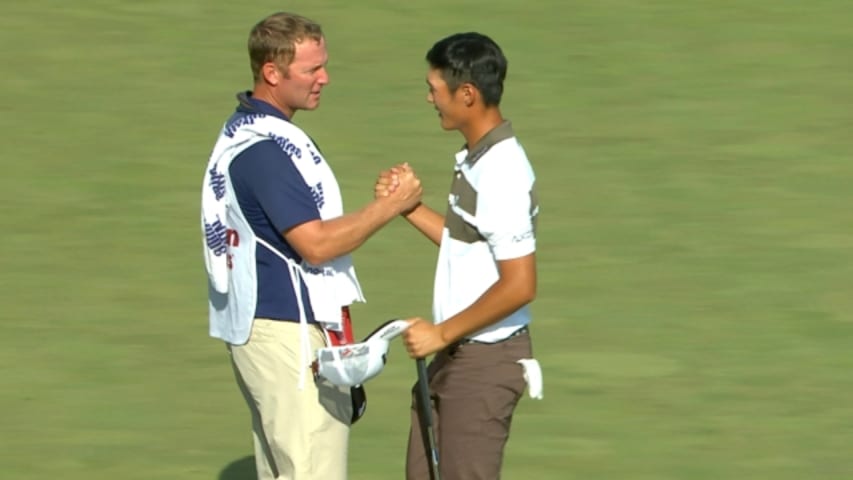 Danny Lee’s brilliant birdie finish on No. 18 at Quicken Loans