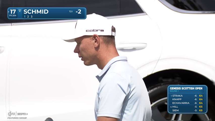 Matti Schmid makes birdie on No. 17 at Genesis Scottish Open