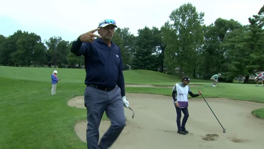 Carlos Franco’s eagle bunker shot at The Ally Challenge