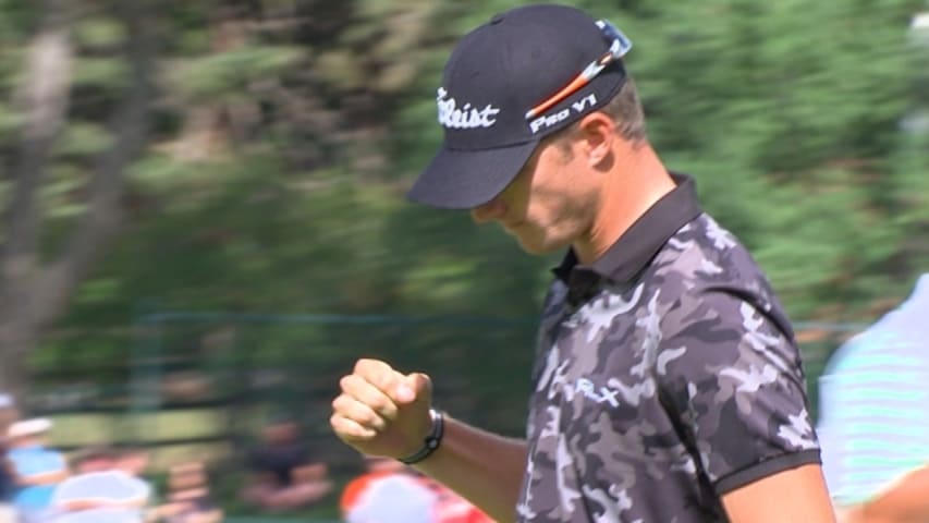 Morgan Hoffmann’s aggressive approach yield eagle on No. 17 at BMW