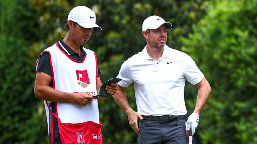 Rory McIlroy, caddie conversation on No. 4 at Quail Hollow