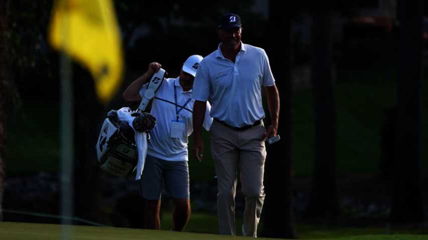 Matt Kuchar plays final hole Monday morning at Wyndham Championship