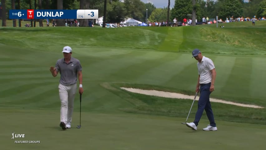 Nick Dunlap holes 18-footer for birdie at John Deere