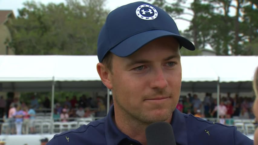 Jordan Spieth speaks after winning RBC Heritage