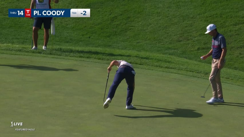 Pierceson Coody makes birdie on No. 14 at John Deere