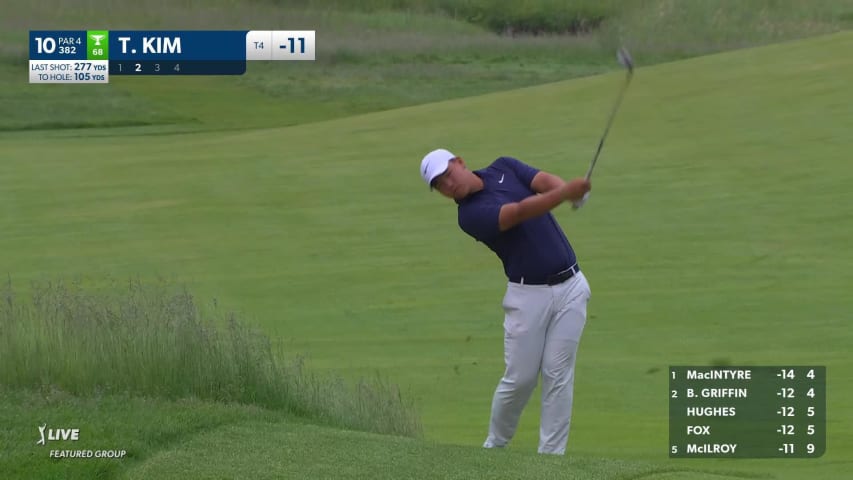 Tom Kim dials in approach to set up birdie at RBC Canadian