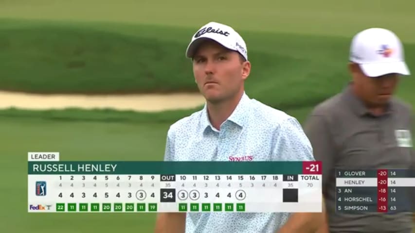 Russell Henley takes lead from Glover with birdie on No. 15 at Wyndham