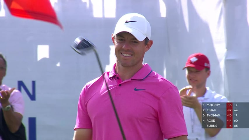 Tony Finau sinks a 42-foot birdie on No. 18 in Round 4 at RBC Canadian