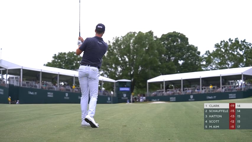 Wyndham Clark spins it close to set up birdie at Wells Fargo