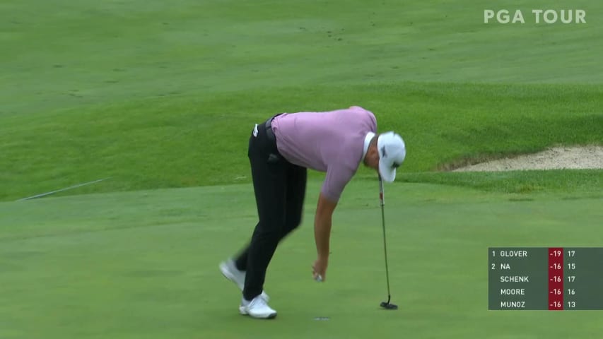 Luke List reaches in two to set up birdie at John Deere