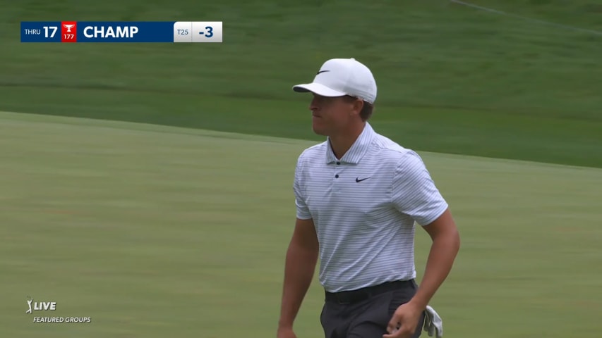 Cameron Champ's approach to 8 feet leads to eagle at John Deere