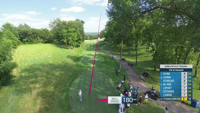 Michael Thorbjornsen makes birdie on No. 14 at John Deere