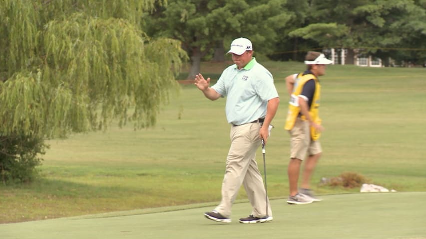 Conrad Shindler's tee shot on the 10th hole is the Shot of the Day