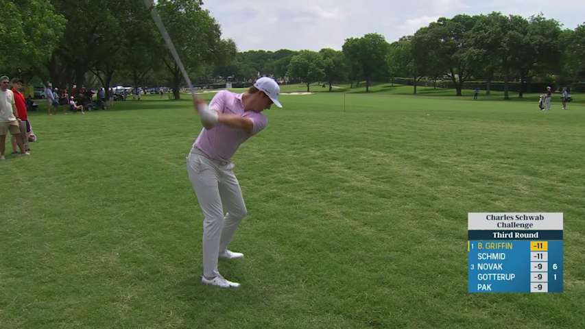 Ben Griffin makes birdie on No. 1 at Charles Schwab