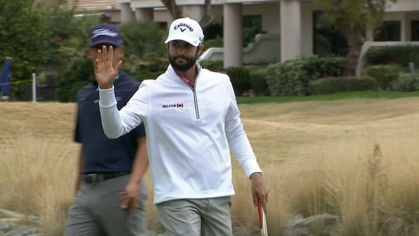Adam Hadwin pours in a 25-footer at CareerBuilder