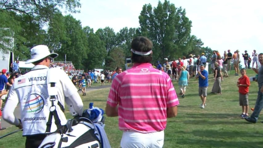 Bubba Watson’s second shot to 7 feet leads to birdie at Bridgestone