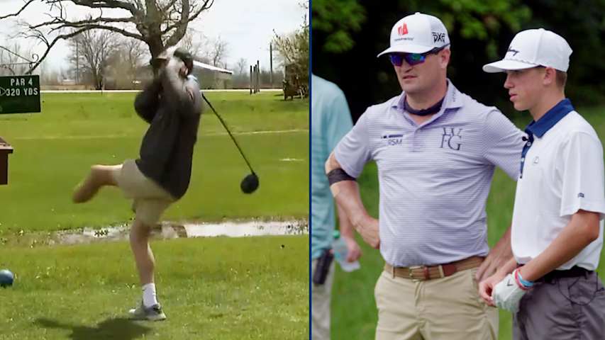 Iowa high school amputee golfer tees it up at John Deere pro-am