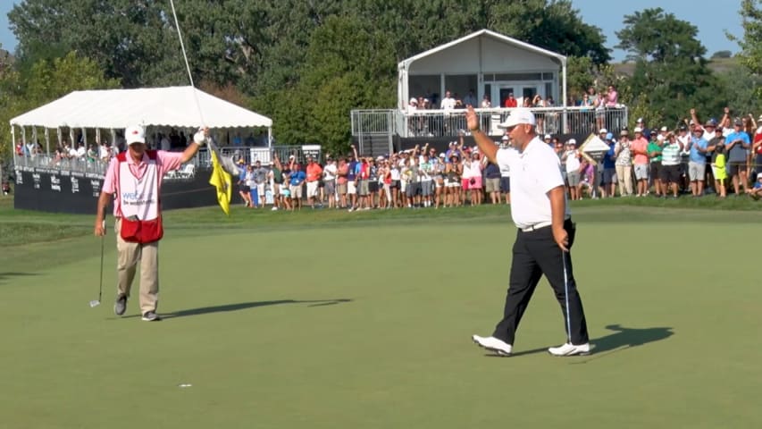 Scott Gutschewski's par putt on No. 18 is the Shot of the Day 