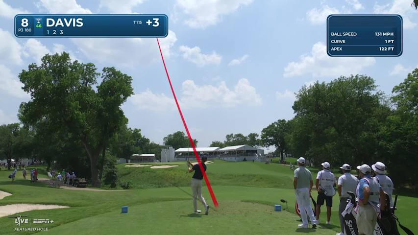 Cam Davis sinks a 21-foot birdie putt on No. 8 at Charles Schwab