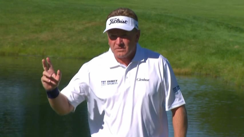 Paul Broadhurst's birdie putt on No. 13 at The Ally Challenge