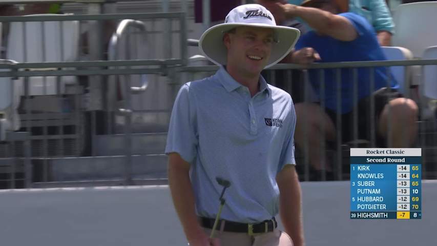 Joe Highsmith drains a 61-foot eagle putt at Rocket Classic
