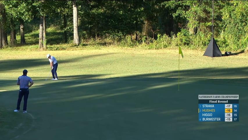 Mackenzie Hughes pitches close to yield birdie at Sanderson Farms