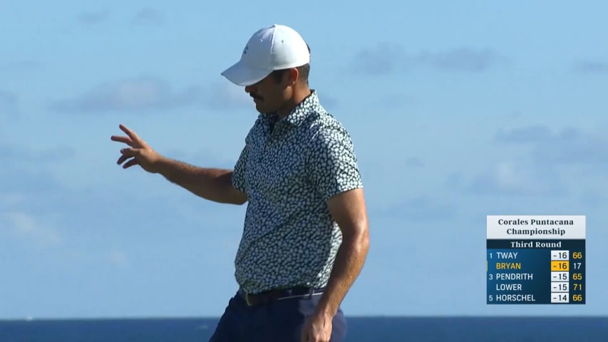 Wesley Bryan takes the lead with birdie on No. 18 at Corales Puntacana