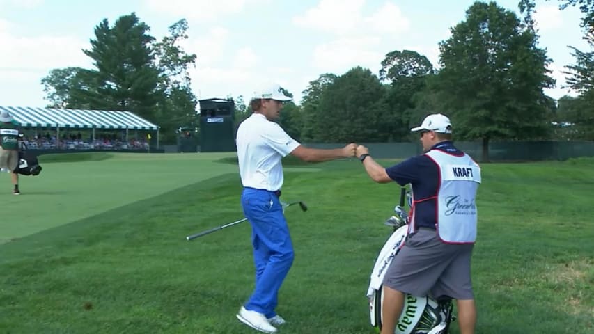 Kelly Kraft nearly holes it from 116 yards at The Greenbrier