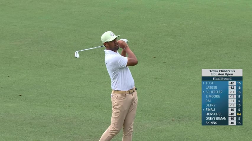 Tony Finau hits nice approach to set up birdie at Houston Open