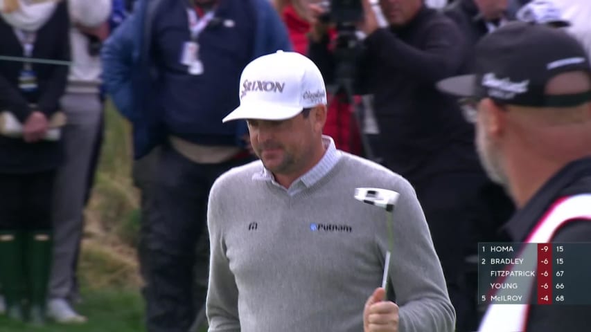 Keegan Bradley's pin-high second and birdie at Wells Fargo