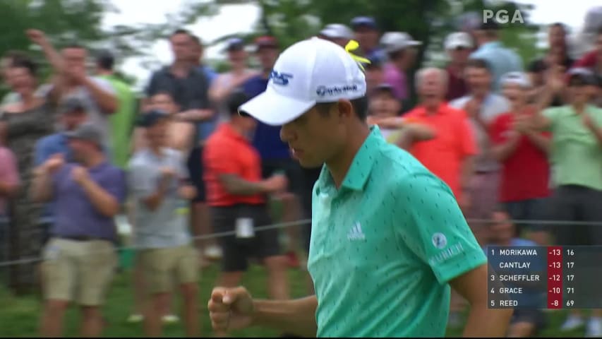 Collin Morikawa's clutch par save on 71st hole at the Memorial