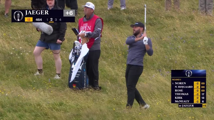 Stephan Jaeger's hole-out eagle from deep fescue at The Open