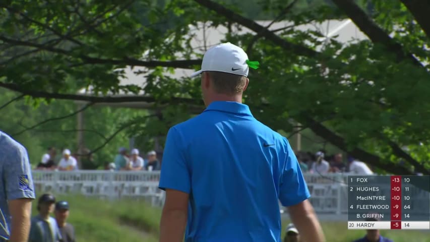 Nick Hardy sinks a 28-foot birdie putt on No. 14 at RBC Canadian