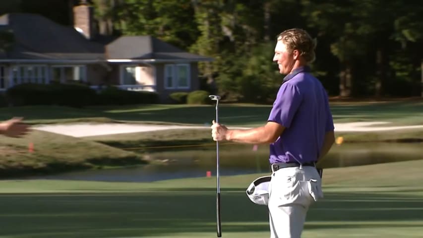 Frankie Capan III sinks birdie putt at Korn Ferry Tour Qualifying