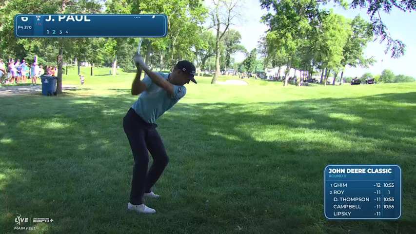 Jeremy Paul sinks a 21-foot birdie putt on No. 6 at John Deere