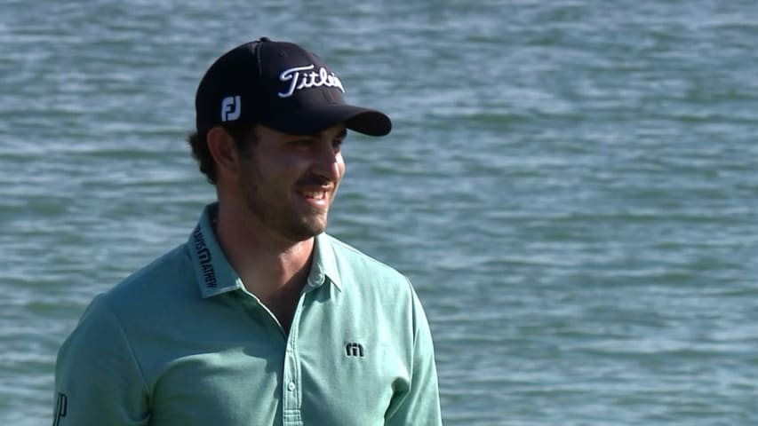 Patrick Cantlay's birdie putt on No. 18 at Hero