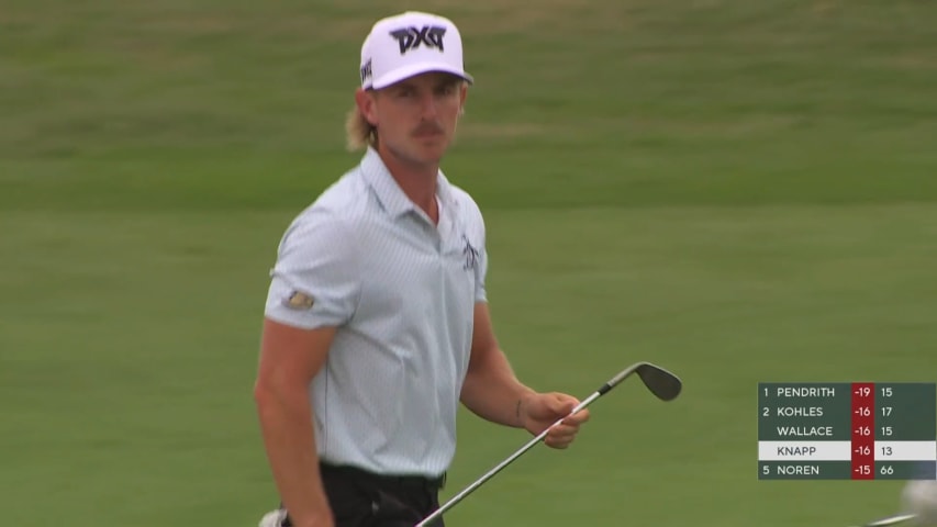 Jake Knapp nearly chips in to set up birdie at THE CJ CUP