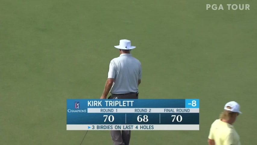 Kirk Triplett makes birdie on No. 18 in Round 3 at Mitsubishi