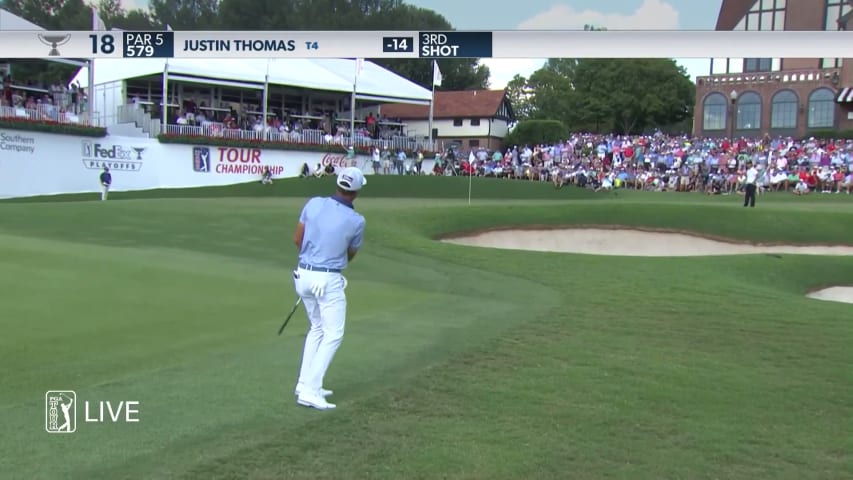 Justin Thomas pitches it tight to set up birdie at TOUR Championship