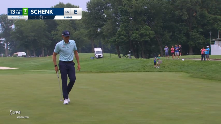 Adam Schenk makes 10-foot putt for birdie at John Deere