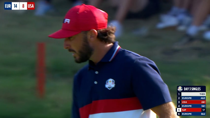 Max Homa’s critical par save keeps U.S. alive at the Ryder Cup