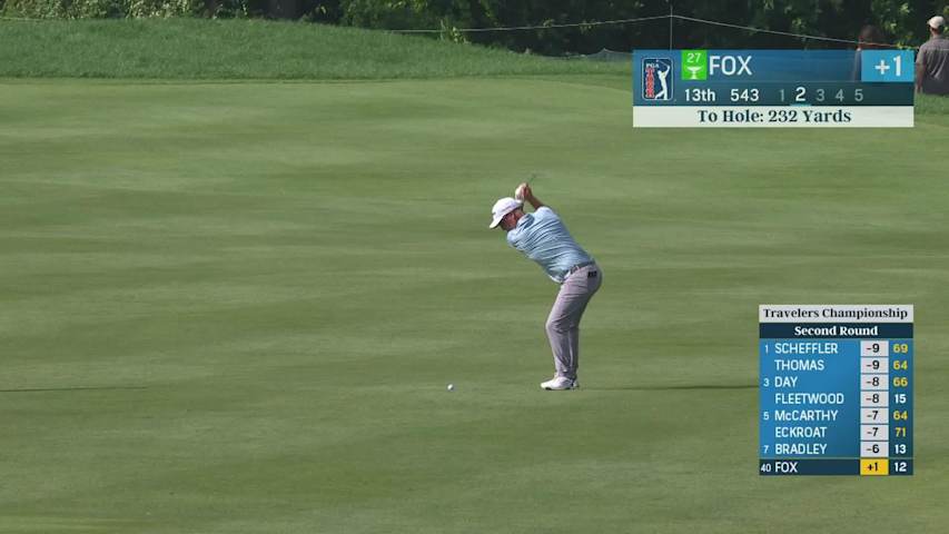 Ryan Fox makes eagle putt on No. 13 at Travelers