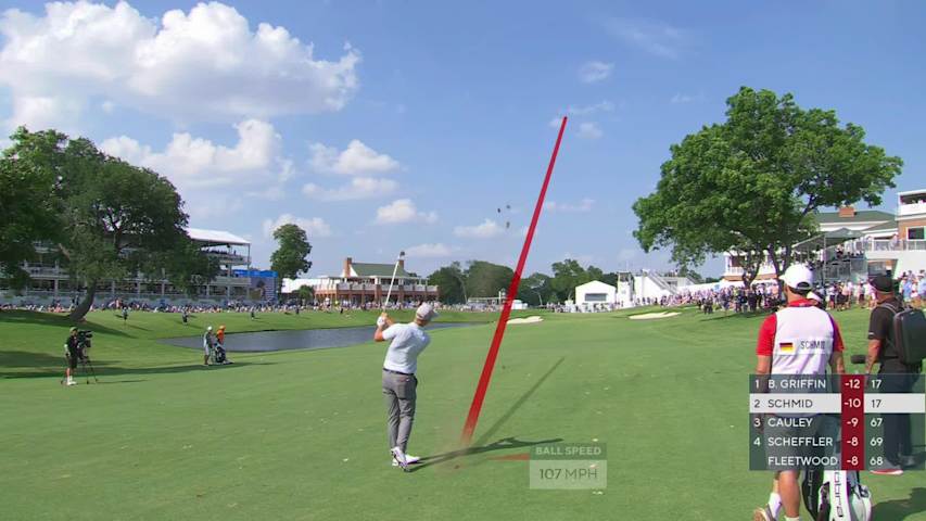 Matti Schmid makes birdie on No. 18 at Charles Schwab