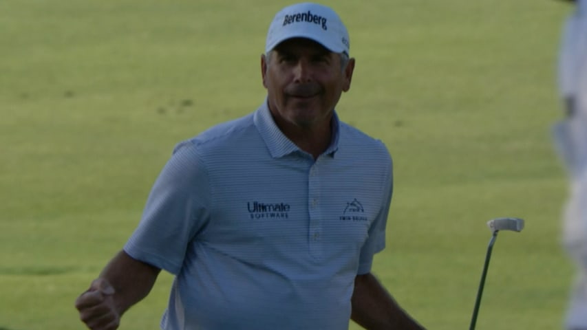 Fred Couples' clutch eagle putt on No. 18 at the Hoag Classic